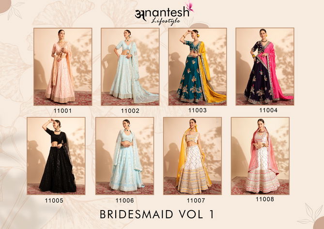 Bridesmaid Vol 1 By Anantesh Fancy Embroidered Party Wear Lehenga Choli Wholesale Online